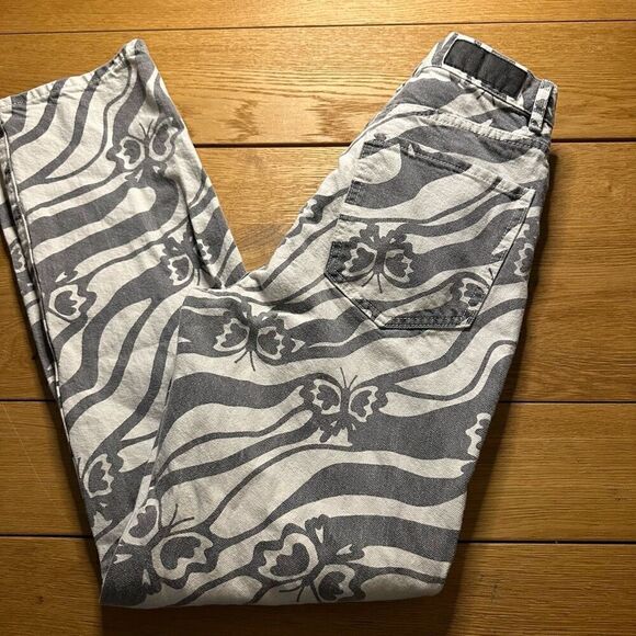 Pacsun butterfly dad jeans gray and white 25 - Picture 10 of 11